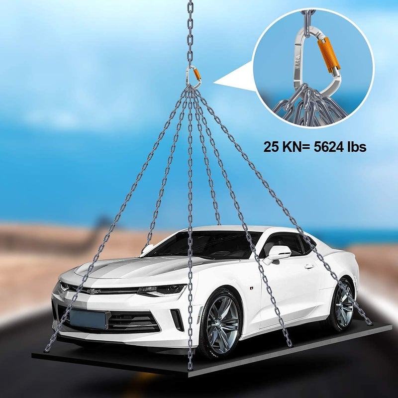 FVW Auto Locking Rock Climbing Carabiner Clips,Professional 25KN (5620 lbs) Heavy Duty Caribeaners for Rappelling Swing Rescue & Gym etc, Large D-Shaped Carabiners - Image 4